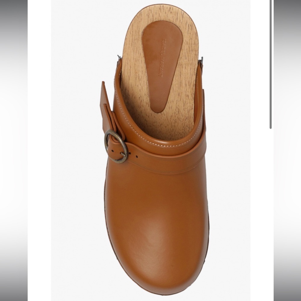 Isabel Marant Thalie Buckle Leather Brown clogs size 10 - Picture 3 of 14